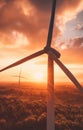 Closeup of windmill for electric power production. Wind turbine, alternative energy Royalty Free Stock Photo