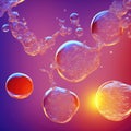 Closeup through window of rainy day with water dripping down glass against blurred colorful background