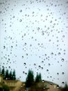 Closeup of a window with waterdrops after the rain Royalty Free Stock Photo