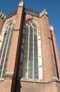 Closeup of the windows of a church