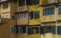 Closeup Of Windows On The Colorful Walls Of Ponte Vecchio In Florence, Italy