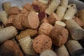 Closeup of wine and champagne corks, good for a textured background Royalty Free Stock Photo