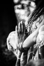 Closeup of woman hands in yoga meditation Royalty Free Stock Photo