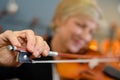 Closeup woman playing violin Royalty Free Stock Photo