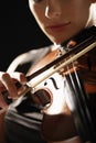 Closeup Of Woman Playing Violin Royalty Free Stock Photo