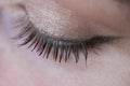 Closeup woman`s eye with soft makeup Royalty Free Stock Photo