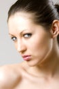 Closeup of a woman's face - checking you out Royalty Free Stock Photo