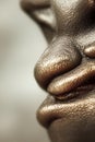 Closeup of a woman\'s hand with gold skin. Toned.