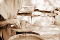 Making pottery (sepia toning)