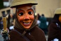 Closeup of a woman wearing a carnival mask at the celebration in the city of Neuhausen, Germany Royalty Free Stock Photo