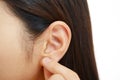 Closeup of woman's ear Royalty Free Stock Photo