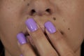 Woman fingernail polish Royalty Free Stock Photo