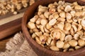Bowl of Dry Roasted Peanuts Closeup Royalty Free Stock Photo