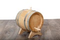 Closeup of a wooden cask of wine Royalty Free Stock Photo