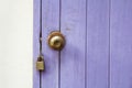 Closeup wooden door with lock Royalty Free Stock Photo