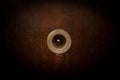 Closeup of wooden door vintage view finder