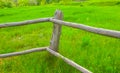 wooden fense in a garden Royalty Free Stock Photo