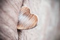 Wooden heart on stoned wall - Love concept