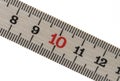 closeup wooden meter folding ruler white background Royalty Free Stock Photo