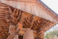 Closeup of wooden oriental gate