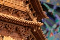 Closeup of the wooden roof details of the Temple of Agriculture in Beijing, China