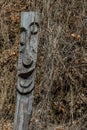 Closeup of wooden totem