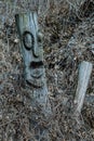 Closeup of wooden totem