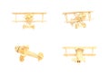 Closeup wooden toy plane isolated on white background Royalty Free Stock Photo