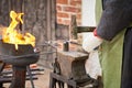Closeup of a working blacksmith Royalty Free Stock Photo