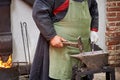 Closeup of a working blacksmith Royalty Free Stock Photo