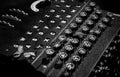 Closeup of the World War 2 German 'Enigma' machine used for encrypting and decrypting messages