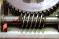 Closeup on a worm wheel gear Royalty Free Stock Photo