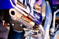 Closeup of a Yamaha YZ125 with FMF shorty silencer