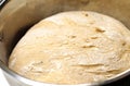 Yeast dough in bowl Royalty Free Stock Photo