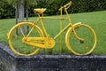 Closeup on a Yellow Bicycle