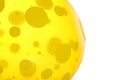 Closeup yellow poka dot beach ball