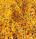 Closeup of yellow pulses, food grains and pulse photography, healthy eating ingredients wallpaper, high protein lentils background