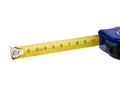 Closeup yellow tape measure isolated Royalty Free Stock Photo