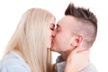 Closeup of young beautiful couple kissing Royalty Free Stock Photo