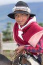 Closeup of a young boy in the Andes