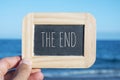 Text the end in a blackboard Royalty Free Stock Photo