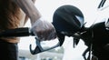 Man filling the fuel tank of the car Royalty Free Stock Photo