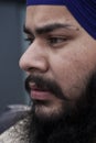 Closeup of a young Sikh man