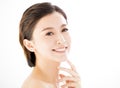 Closeup young smiling woman face Royalty Free Stock Photo