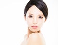 Closeup young woman face with clean skin Royalty Free Stock Photo