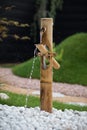 zen bamboo fountain in a japanese garden Royalty Free Stock Photo