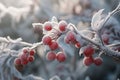 Closeups of winter berries and plants covered in