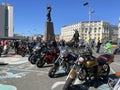 Vladivostok, Russia, October, 07, 2023. The closing of the biker season on the square of the Fighters of the Revolution