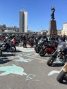 Vladivostok, Russia, October, 07, 2023. The closing of the biker season on the square of the Fighters of the Revolution
