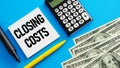 Closing costs and Closing Cost Analysis are shown using the text Royalty Free Stock Photo